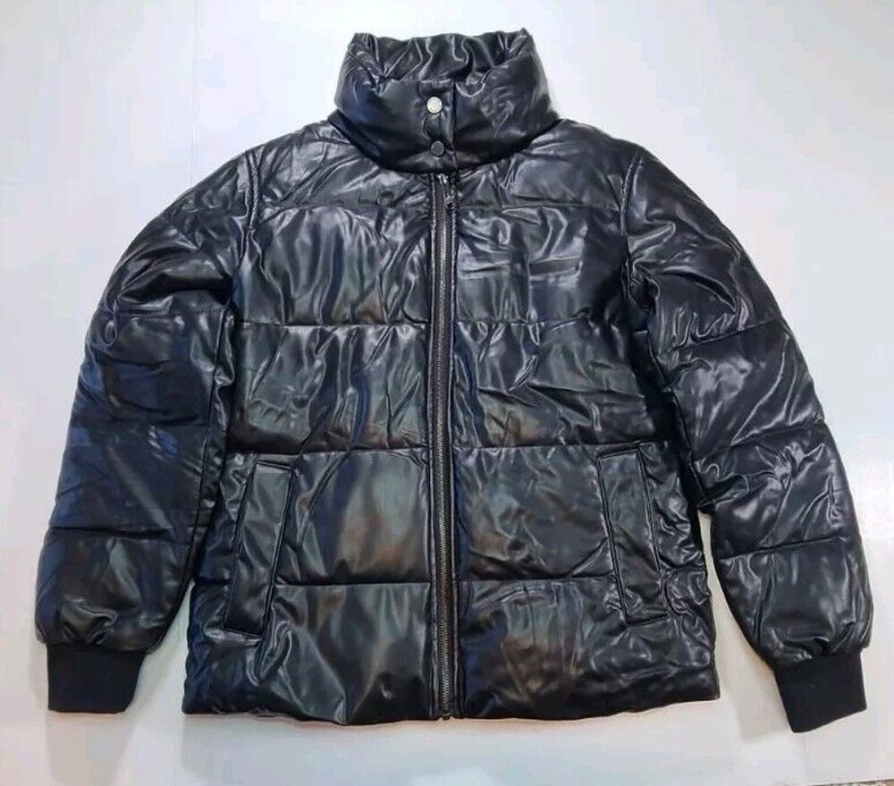 Sam Edelman Black Puffer High Collar Jacket Coat Womens Size SMALL Super Soft